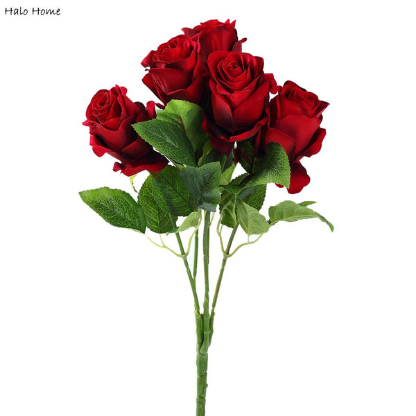 5 head Red Rose Stem (47cm) - Kenly's